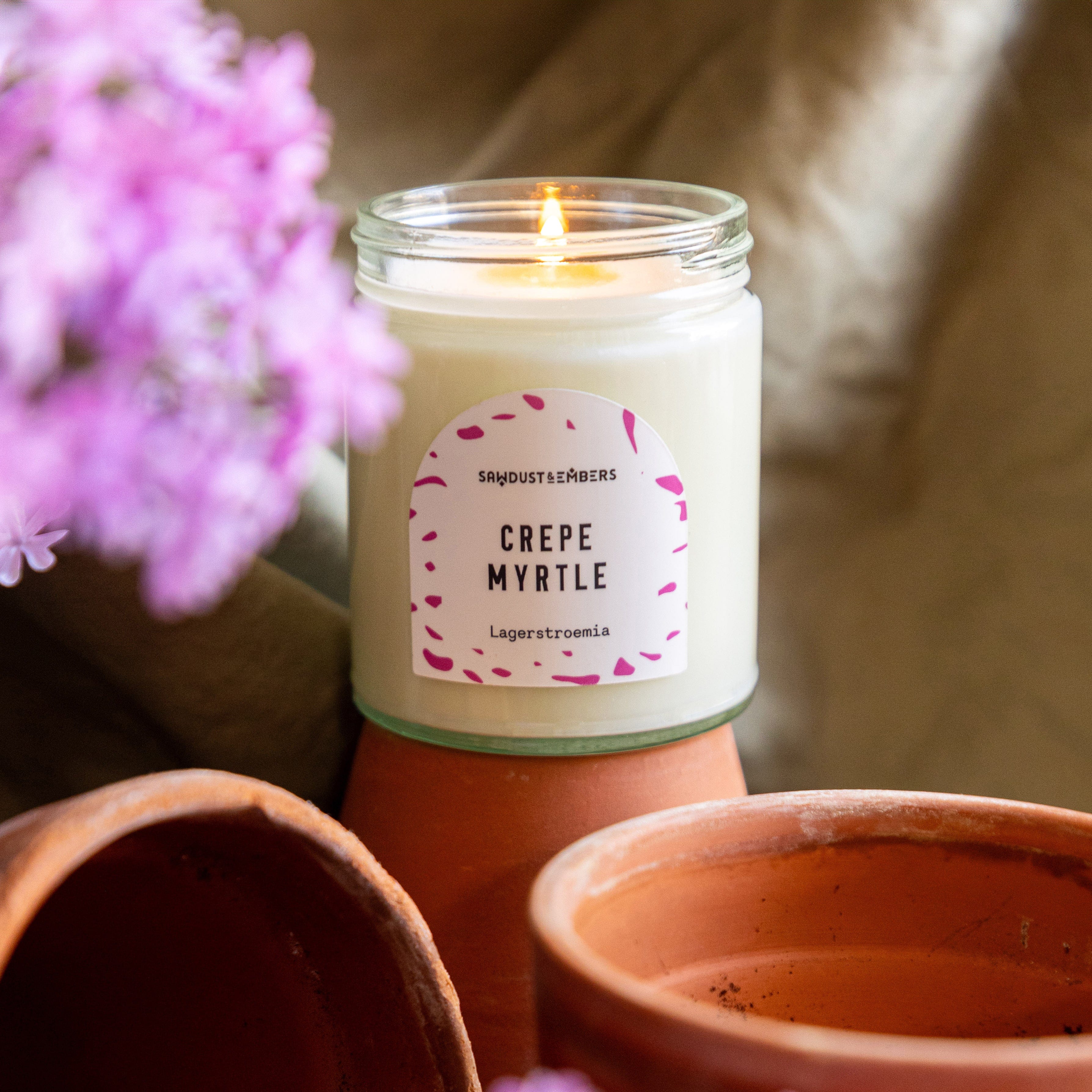 Sawdust & Embers Botanica Candles Crepe Myrtle - 7.5 OZ Soy Candle