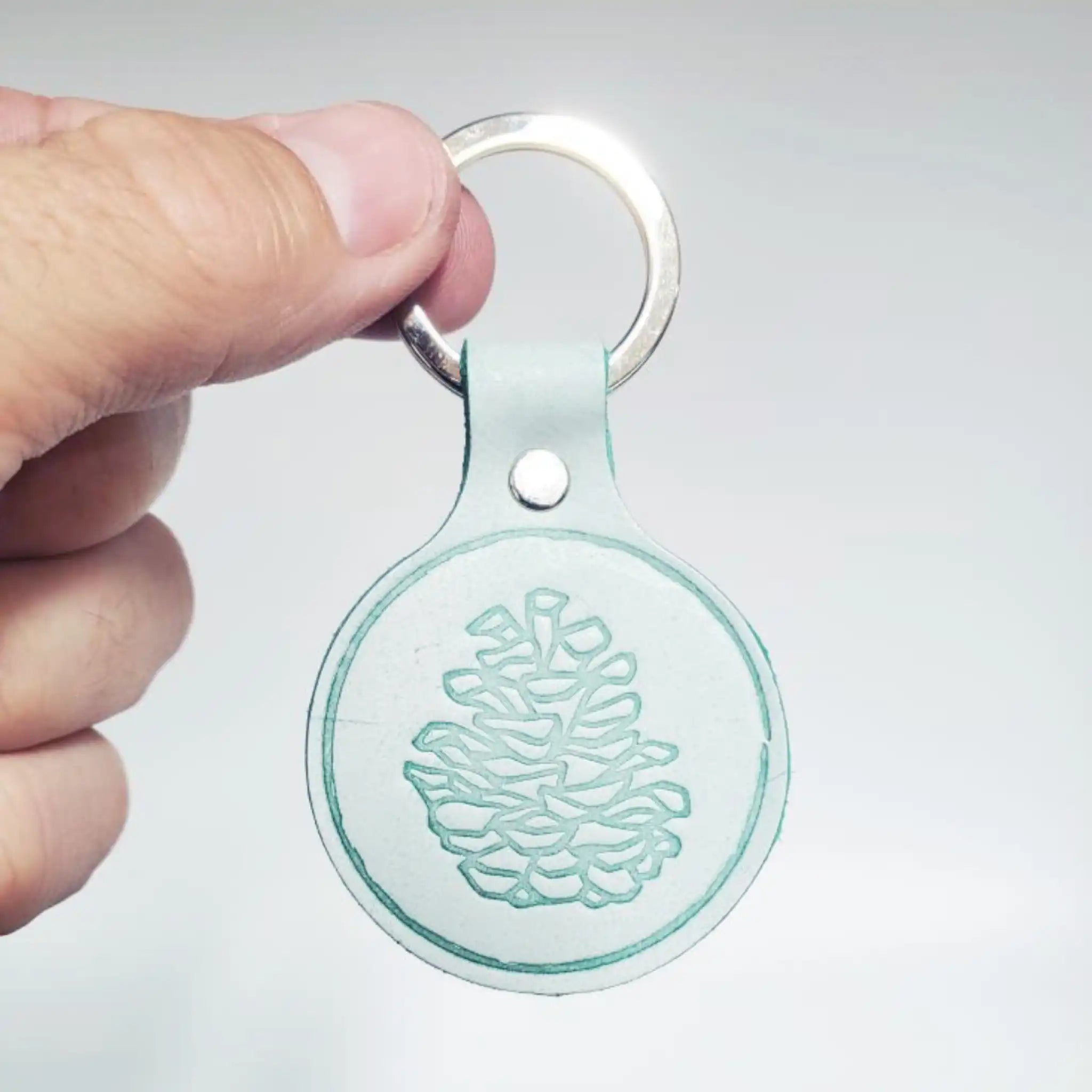 Pinecone Leather Keychain - Tannery South X Sawdust & Embers