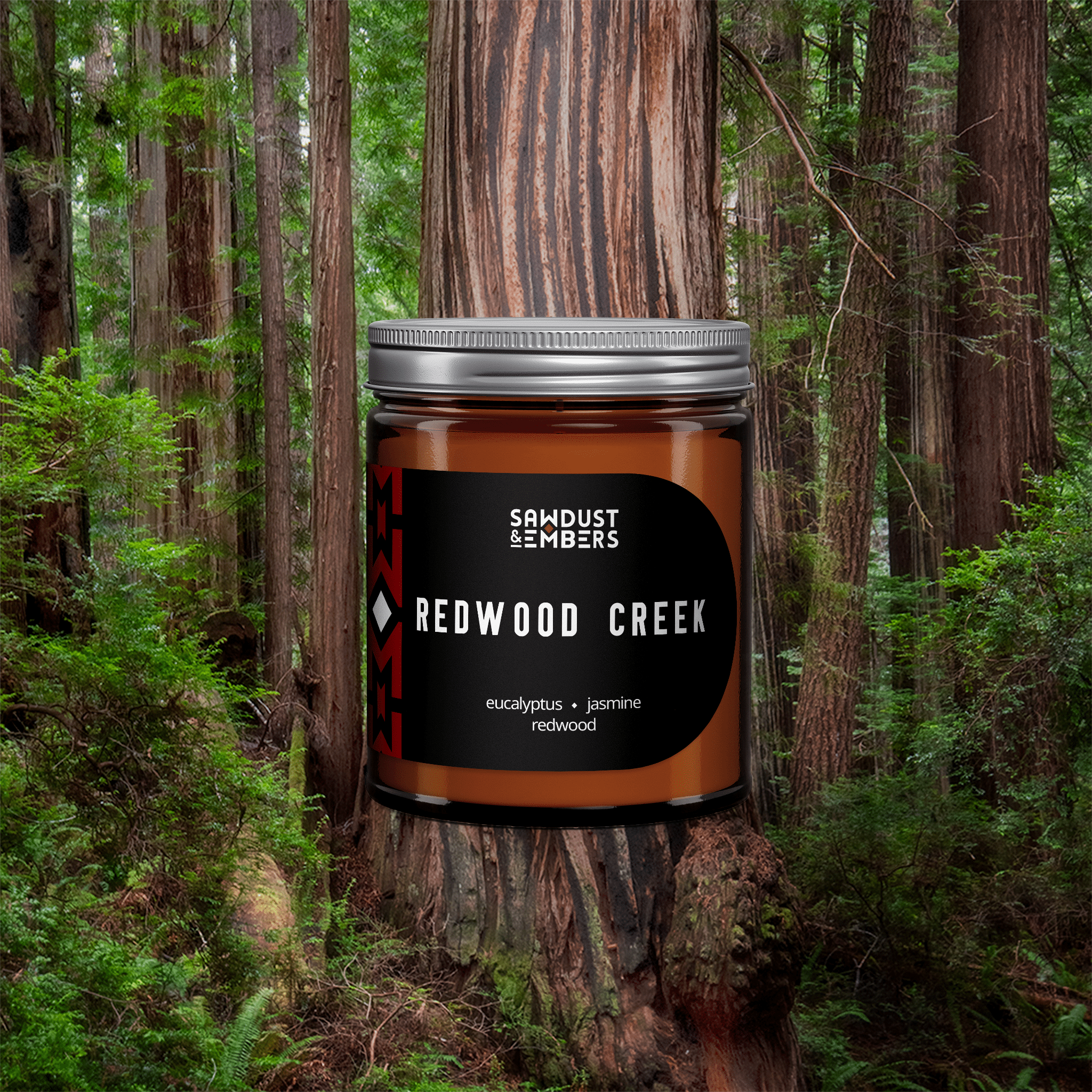 Sawdust & Embers Apothecary Candles Redwood Creek - 7.5 OZ Soy Candle