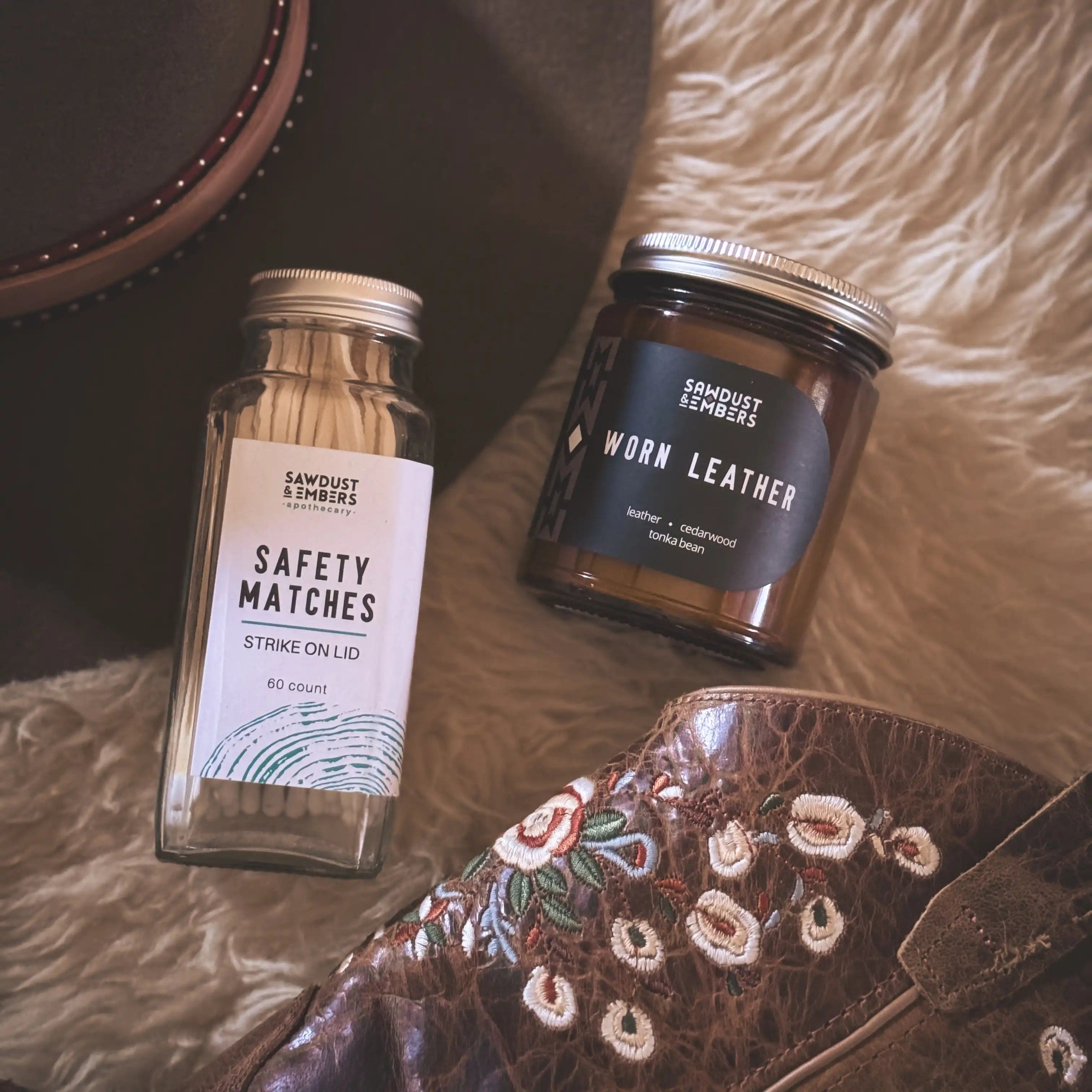 Sawdust & Embers Apothecary Candles Worn Leather - Signature Candle