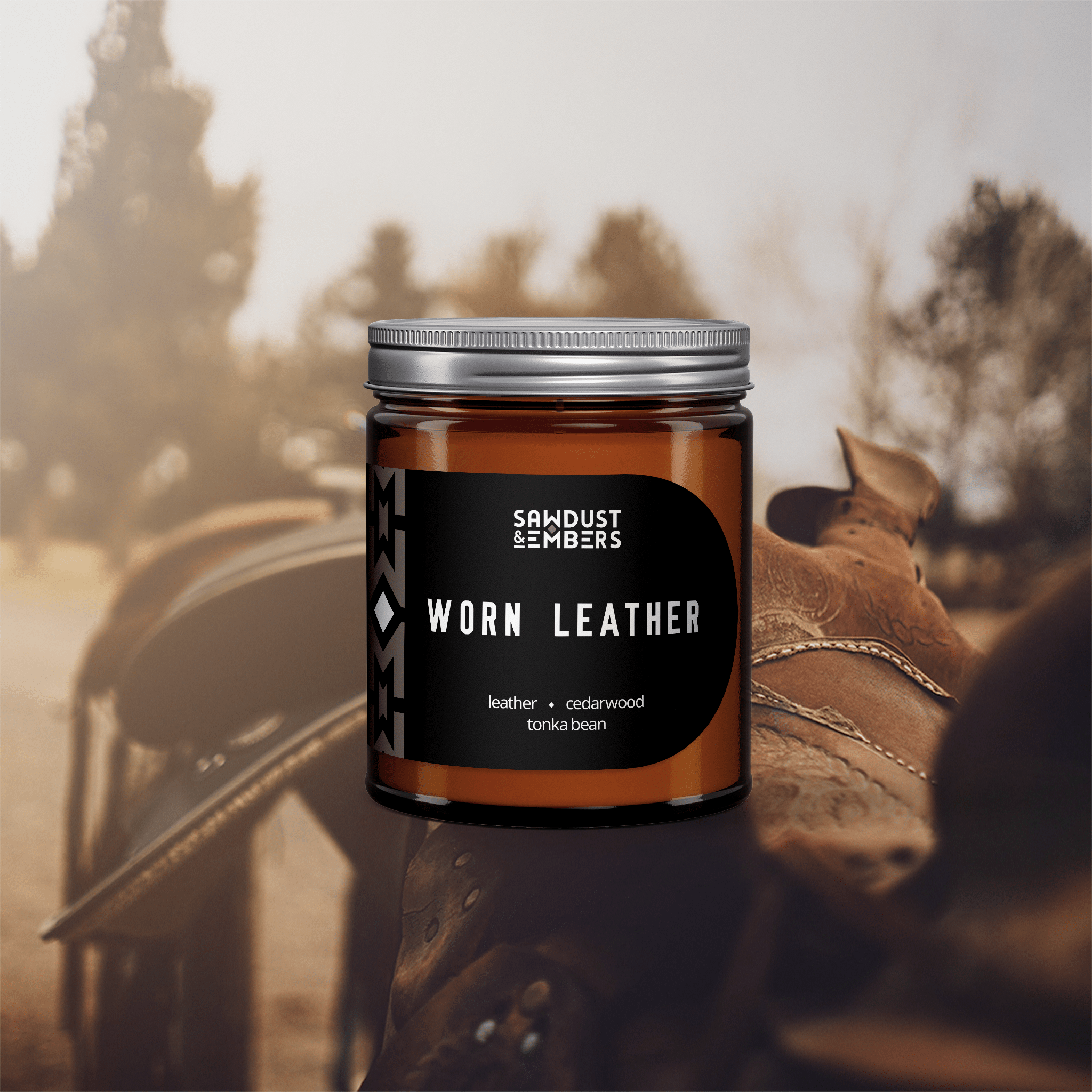 Sawdust & Embers Apothecary Candles Worn Leather - 7.5 OZ Soy Candle