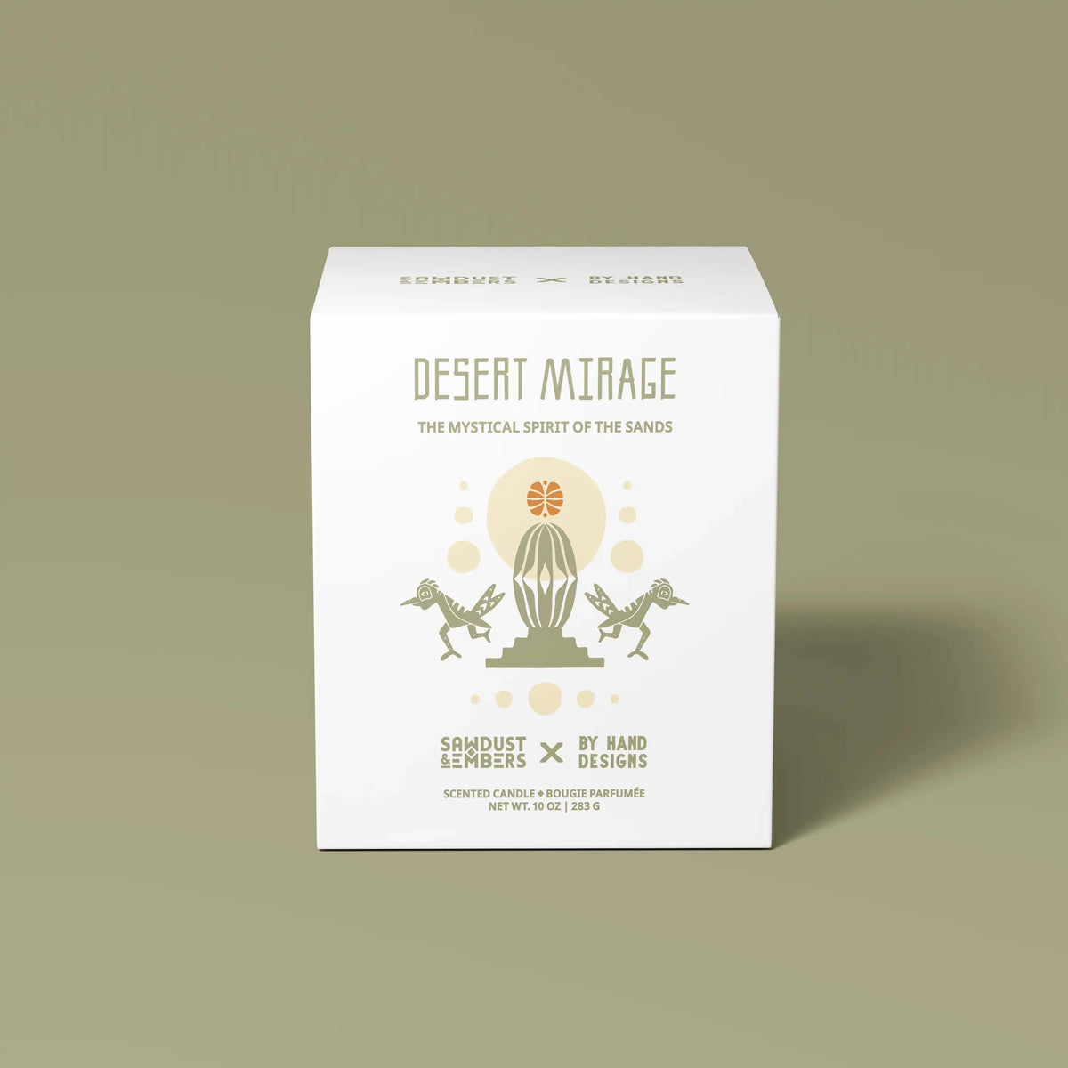 Desert Mirage Grand Candle with prickly pear, labdanum, and patchouli notes.